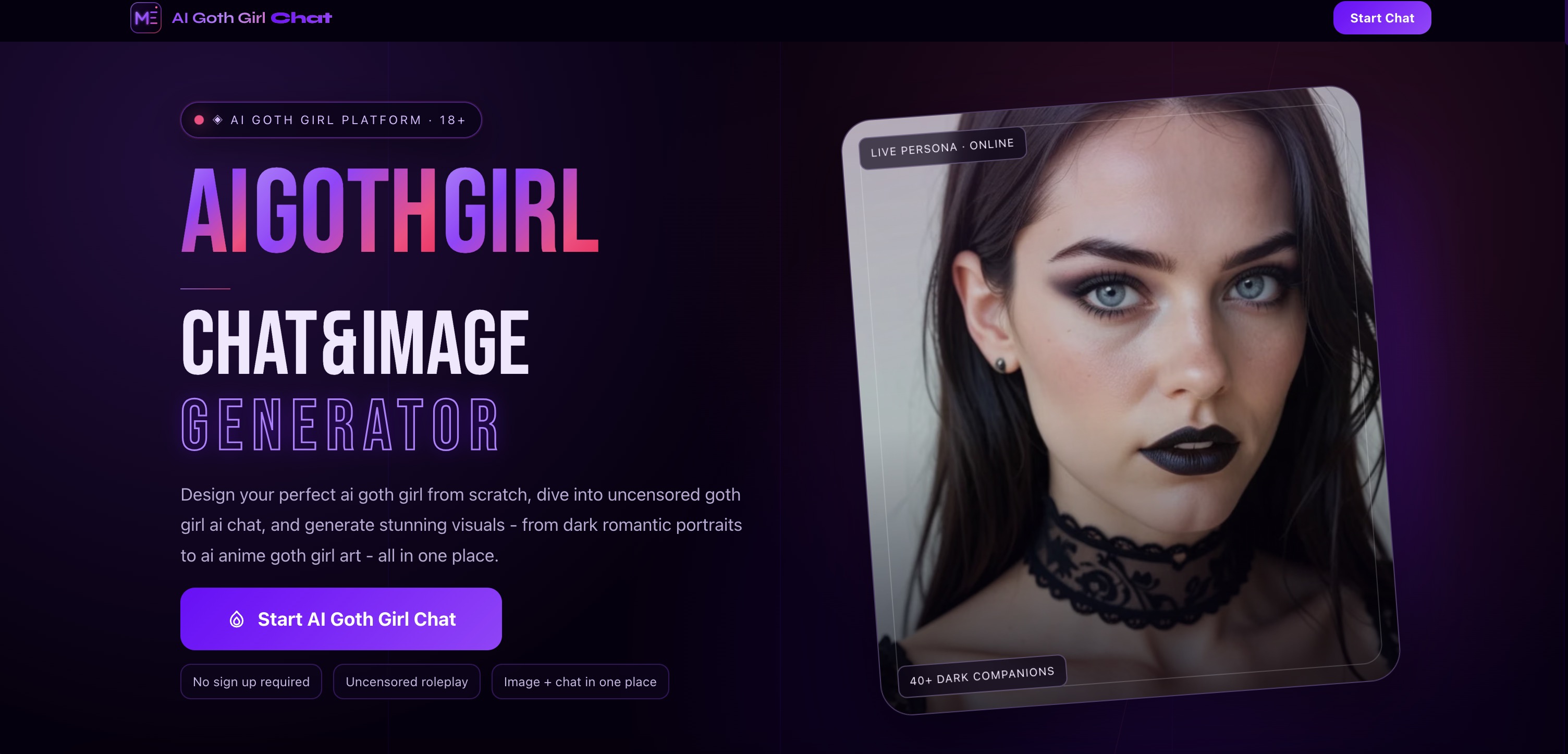 AIGothGirl.chat screenshot